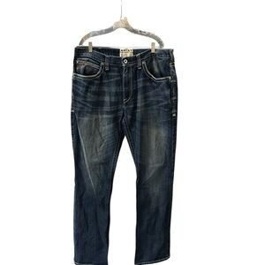 Ariat jeans men 38x35* dark blue relaxed boot cut M4 western cowboy embroidered